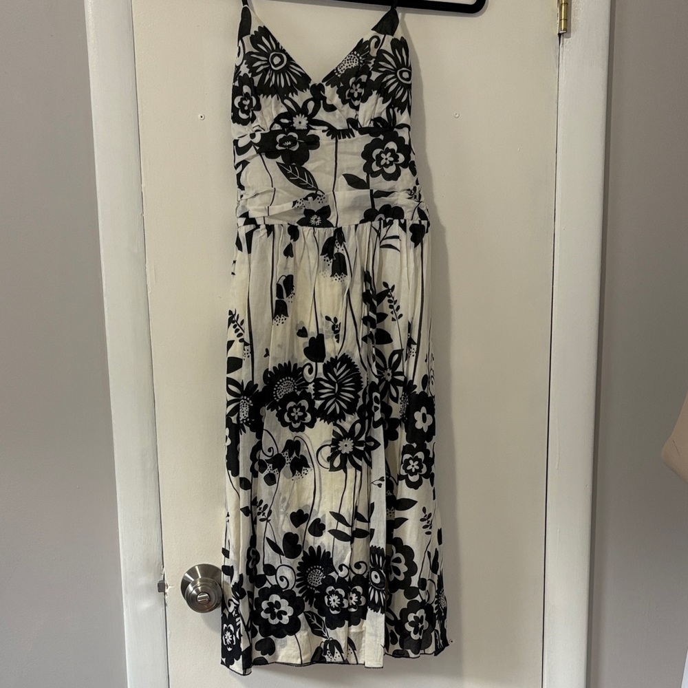 Floral Black and White Women's Dress